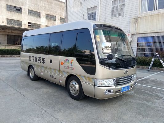 China Diesel 6 Meter 30-zits minibus, Coaster minibus met duurzame stoffen zitting leverancier