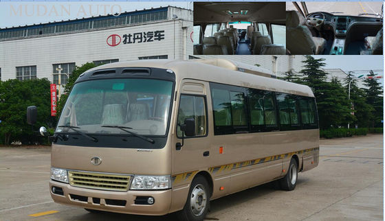 China 30 Passenger Van Mudan Rosa de Busbussen 7500×2180×2840 van de Voertuigreis leverancier