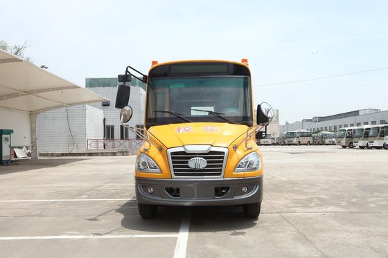 China Geel de schoolminibus van de zetelregeling/diesel minibus vervoer over lange afstand leverancier
